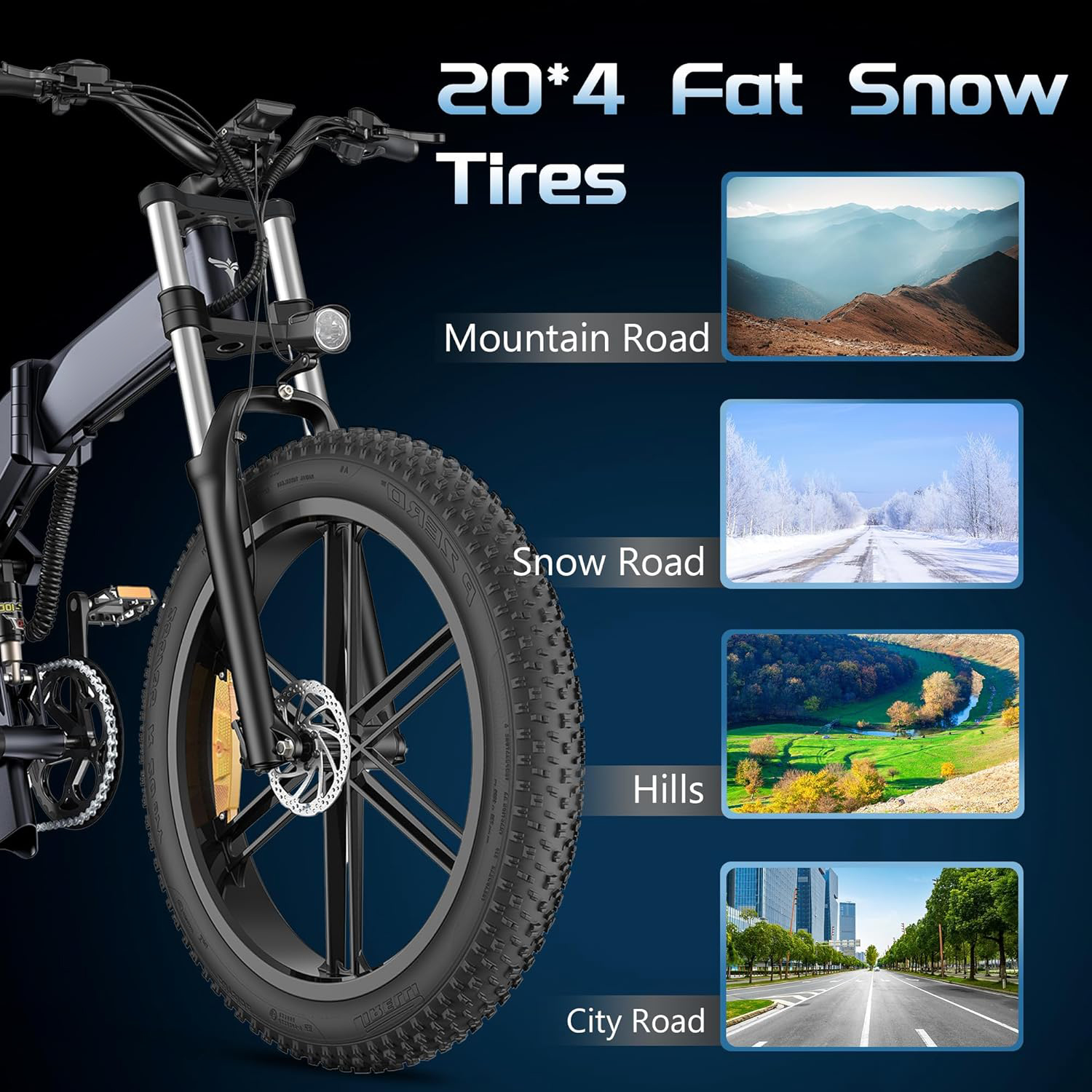 💖Hot sale💥 🔥X26 All Terrain Electric Bike All Terrain Performance Beast🔥-Blue