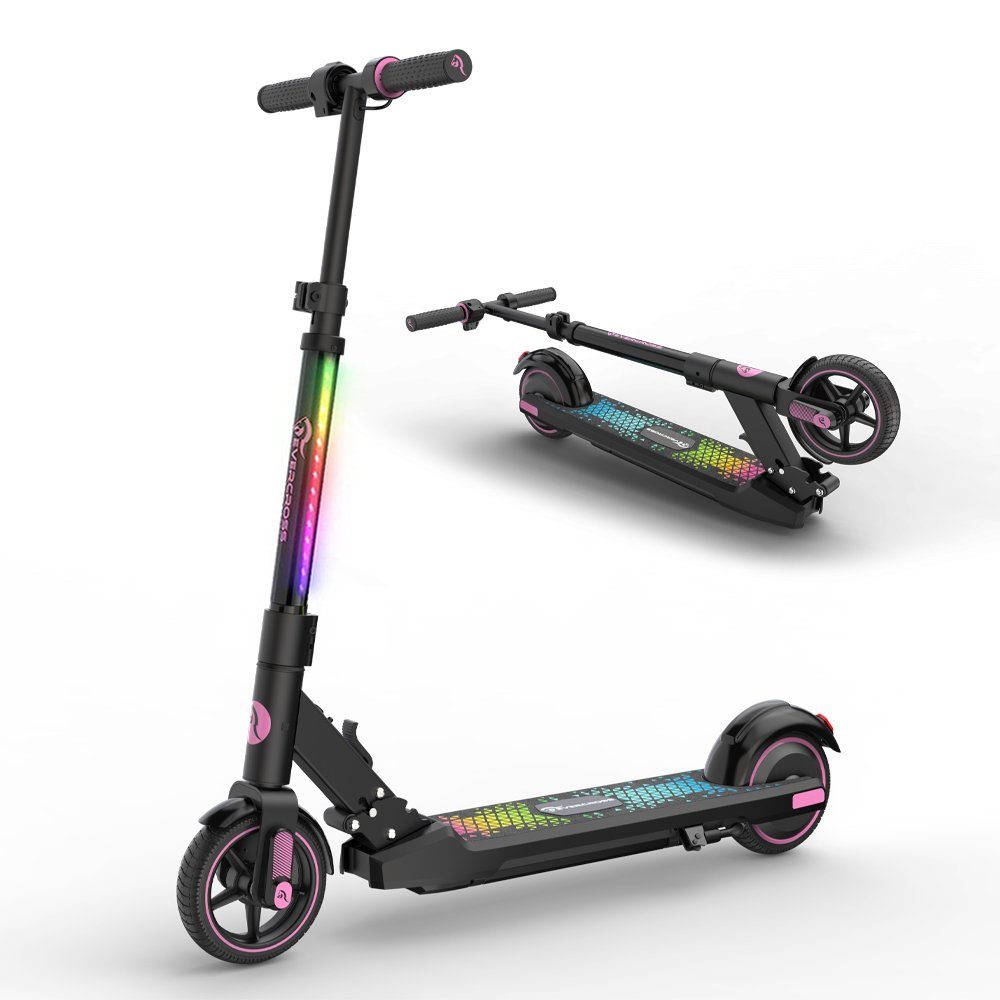 Evercross mini scooter, electric scooter for children aged 6-16 years, max 15 km/h, electric kick scooter, LED