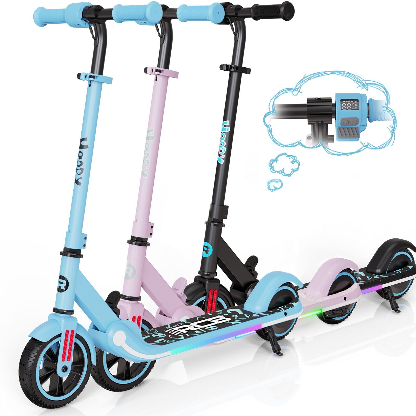 RCB mini scooter, children's scooter, foldable children's scooter 150W 16km/h