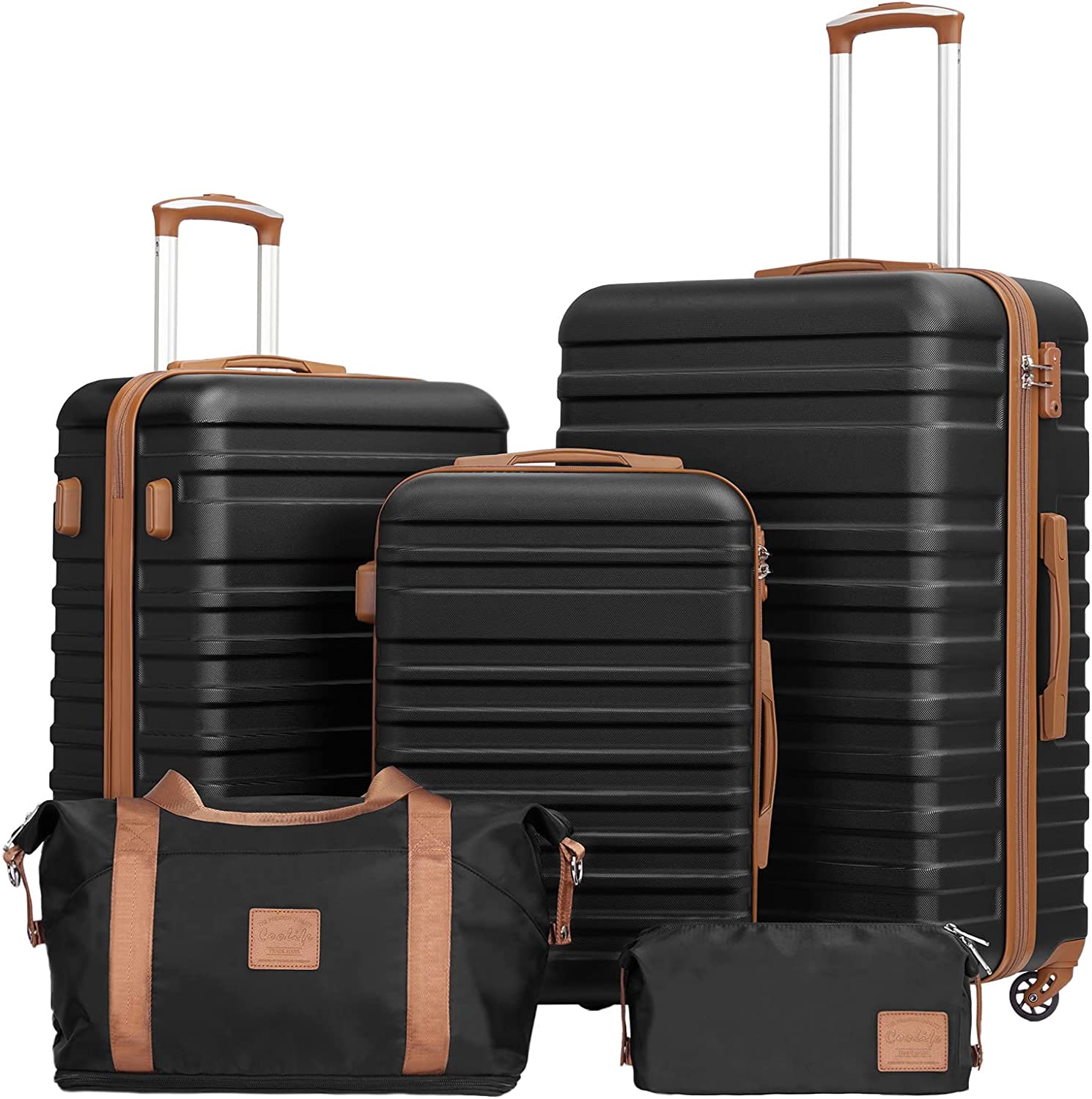 Luggage Sets Suitcase Set 5 Piece Luggage Set Carry On Hardside Luggage with TSA Lock Spinner Wheels-Suitcase clearance