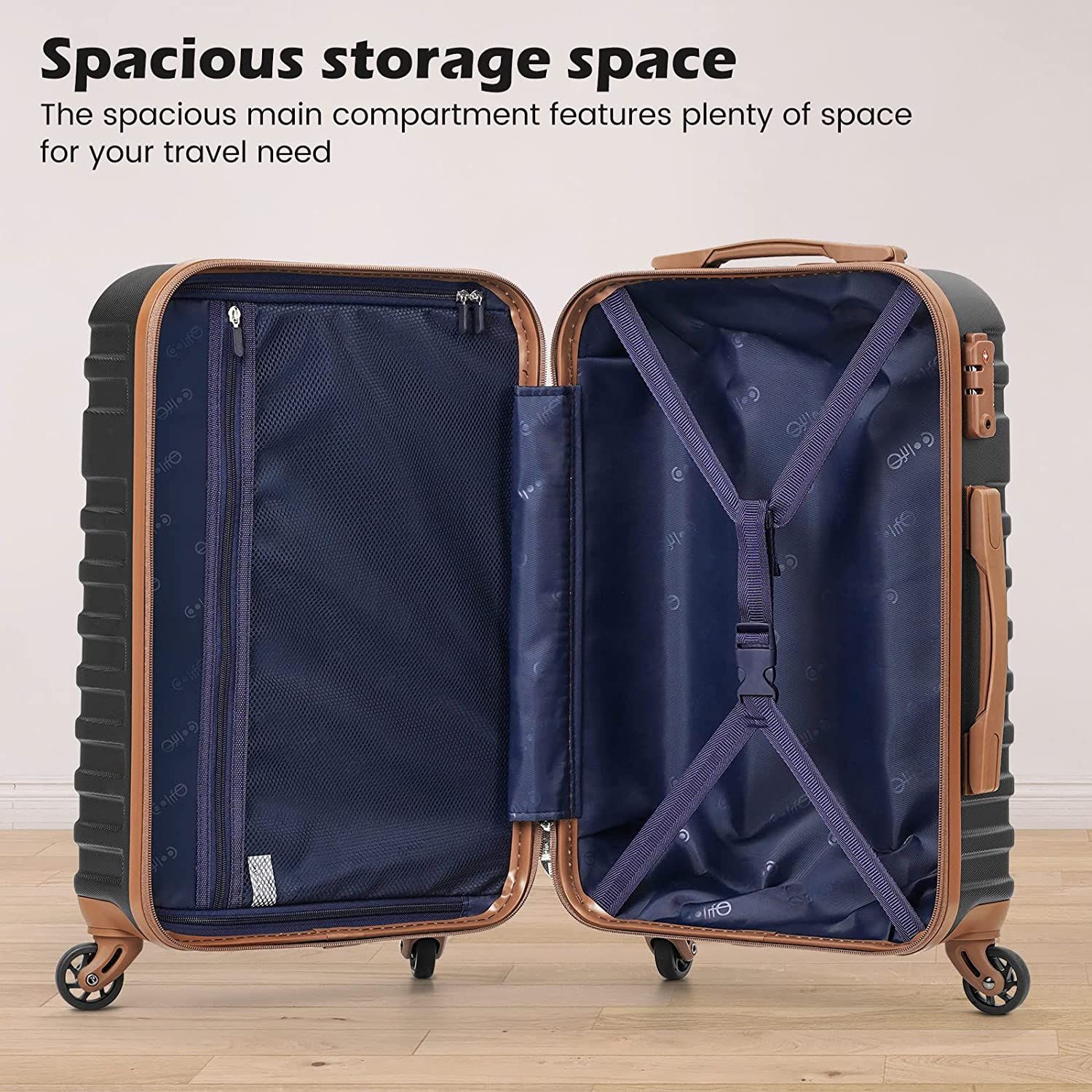 Luggage Sets Suitcase Set 5 Piece Luggage Set Carry On Hardside Luggage with TSA Lock Spinner Wheels-Suitcase clearance