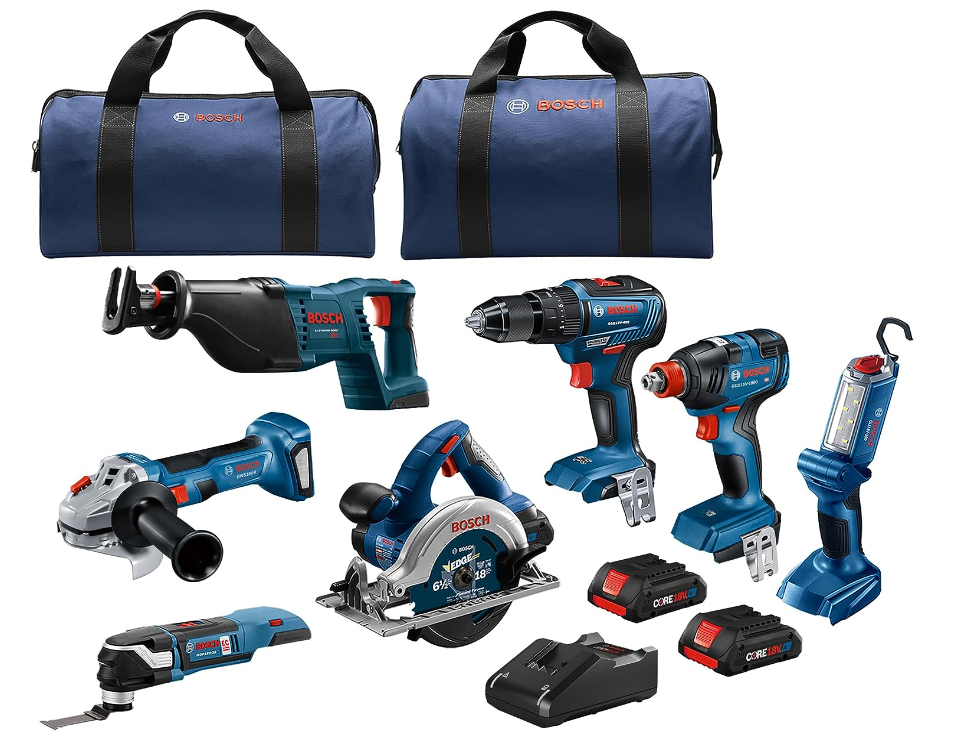 BOSCH GXL18V-701B25 18V 7-Tool Combo Kit with 2-In-1