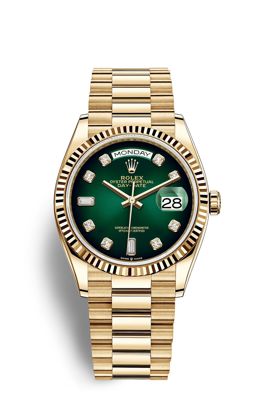 Yellow gold - Green dial - 36mm