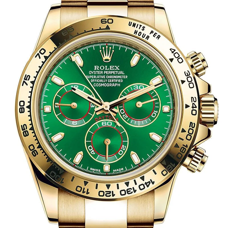 Luxury Watches Gold Green Dial 40mm