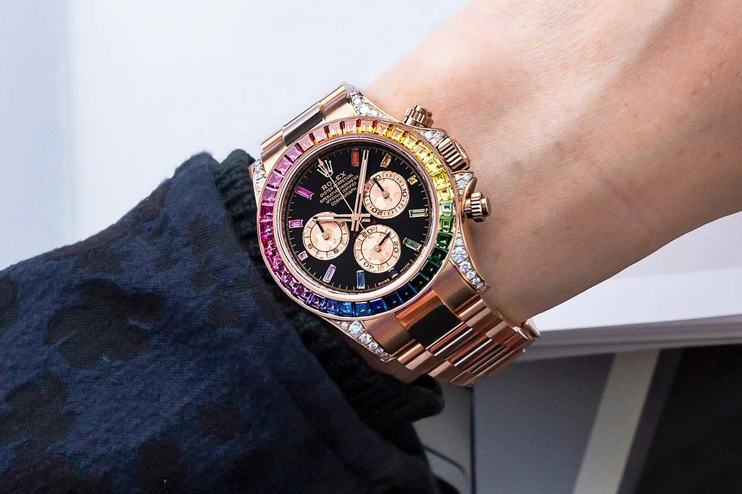 Luxury Watches Rainbow Rose Gold Black Dial 40mm