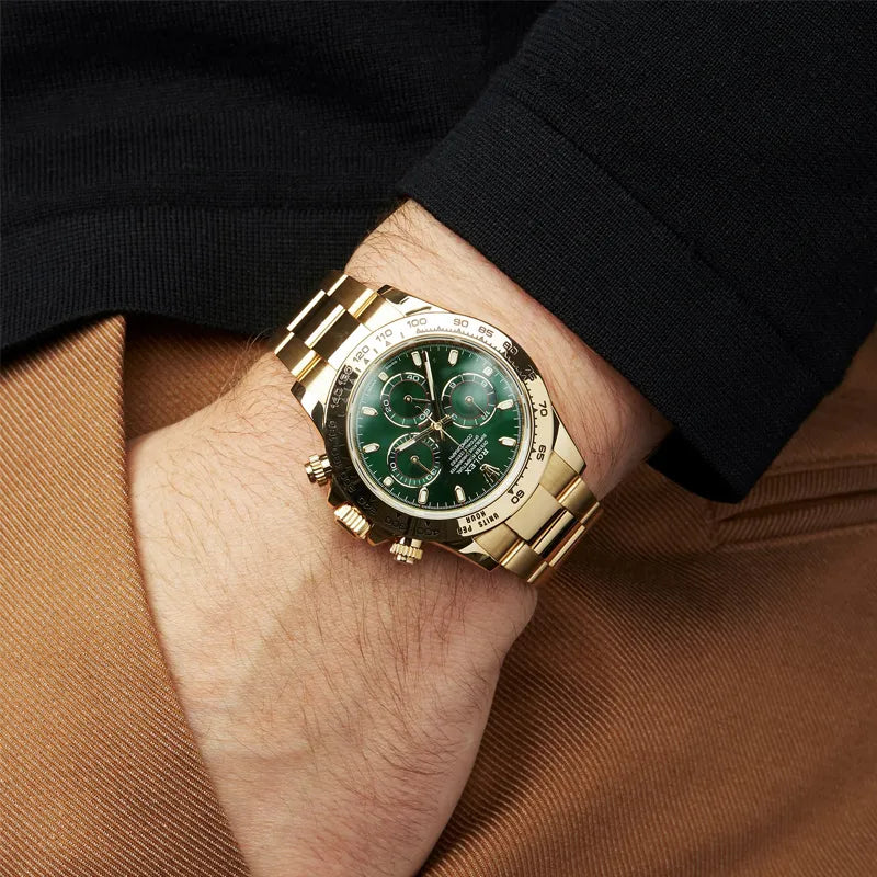 Luxury Watches Gold Green Dial 40mm