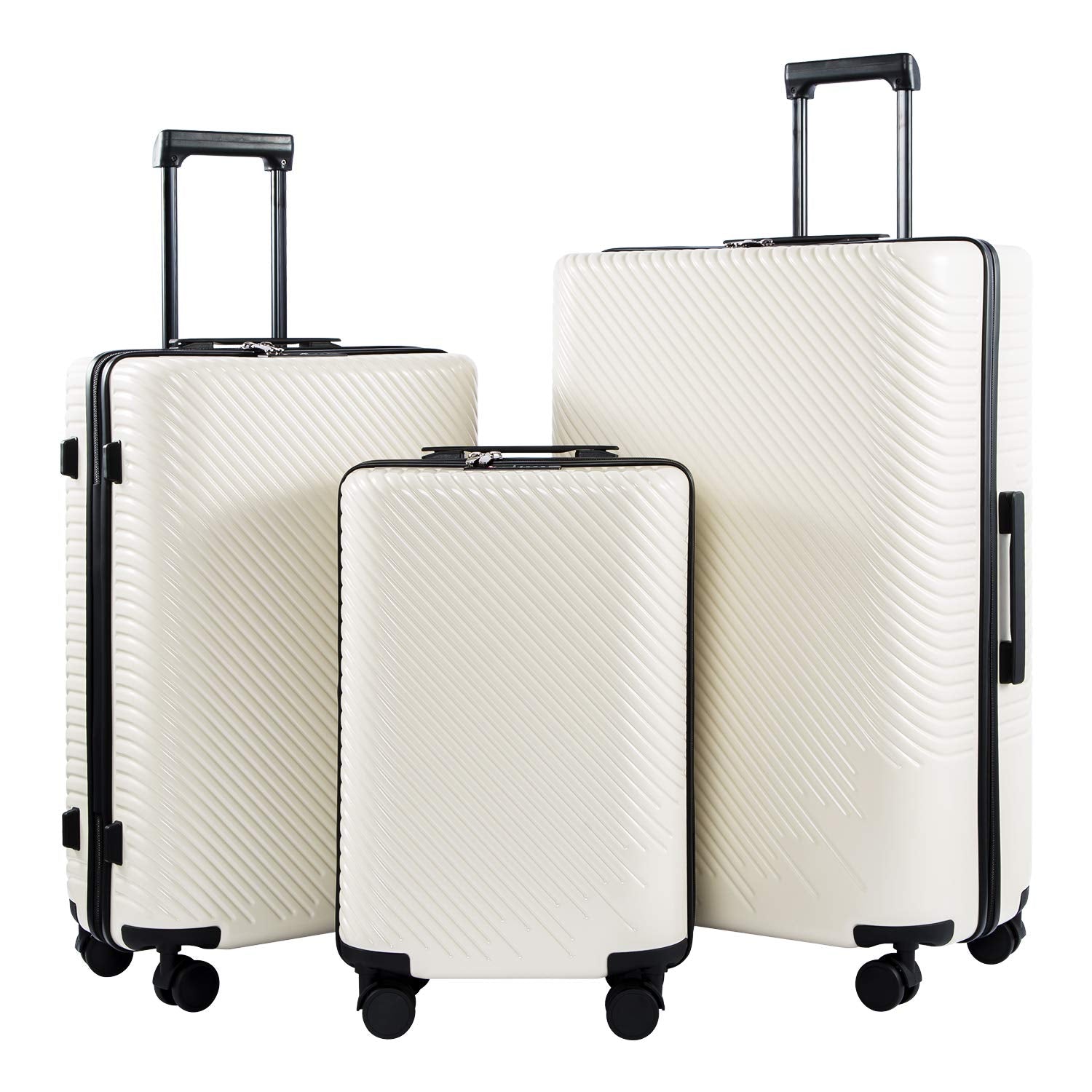 Luggage 3 Piece Sets PC+ABS Spinner Suitcase carry on Fashion