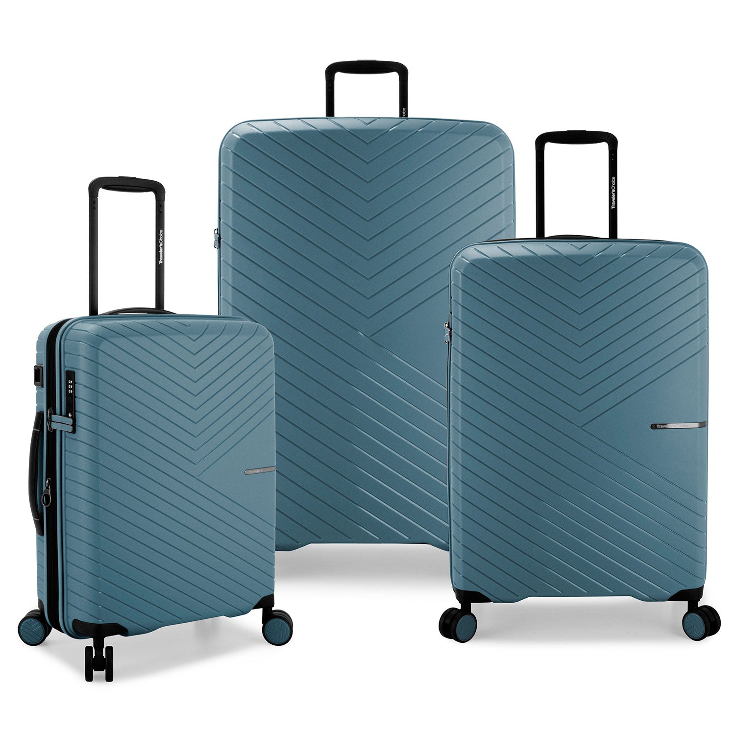 Vale 3 Piece Set Luggage Suitcase w/ Built In USB Port in Carry On