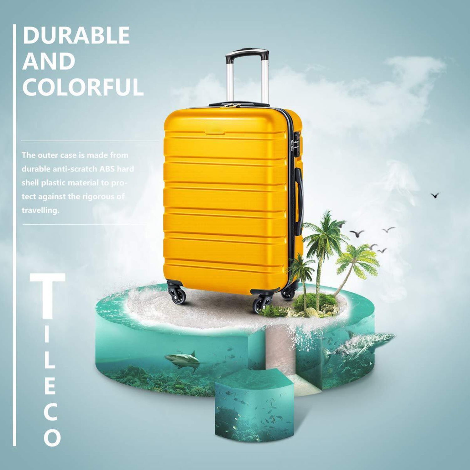 Luggage 3 Piece Set Yellow