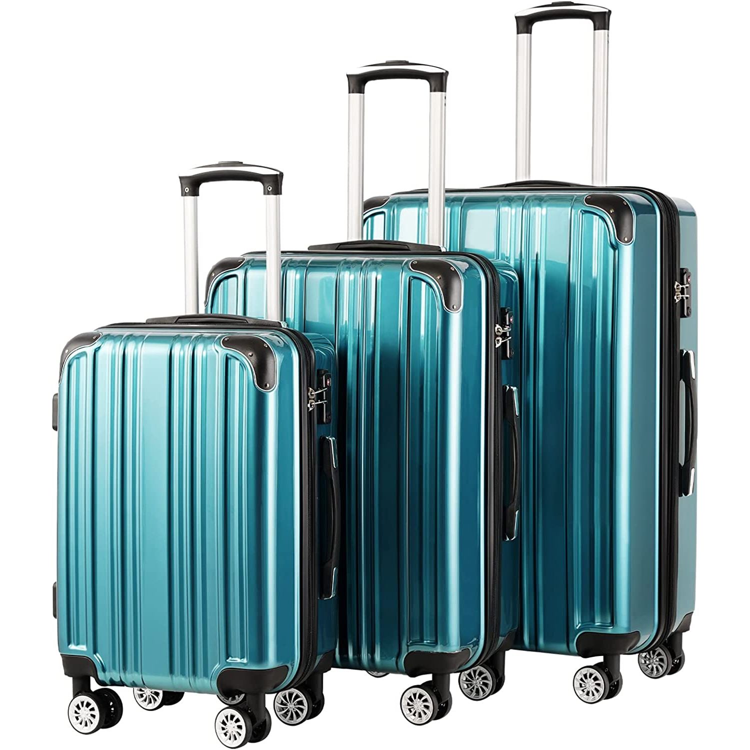 Luggage Expandable 3 Piece Sets PC+ABS Spinner Suitcase