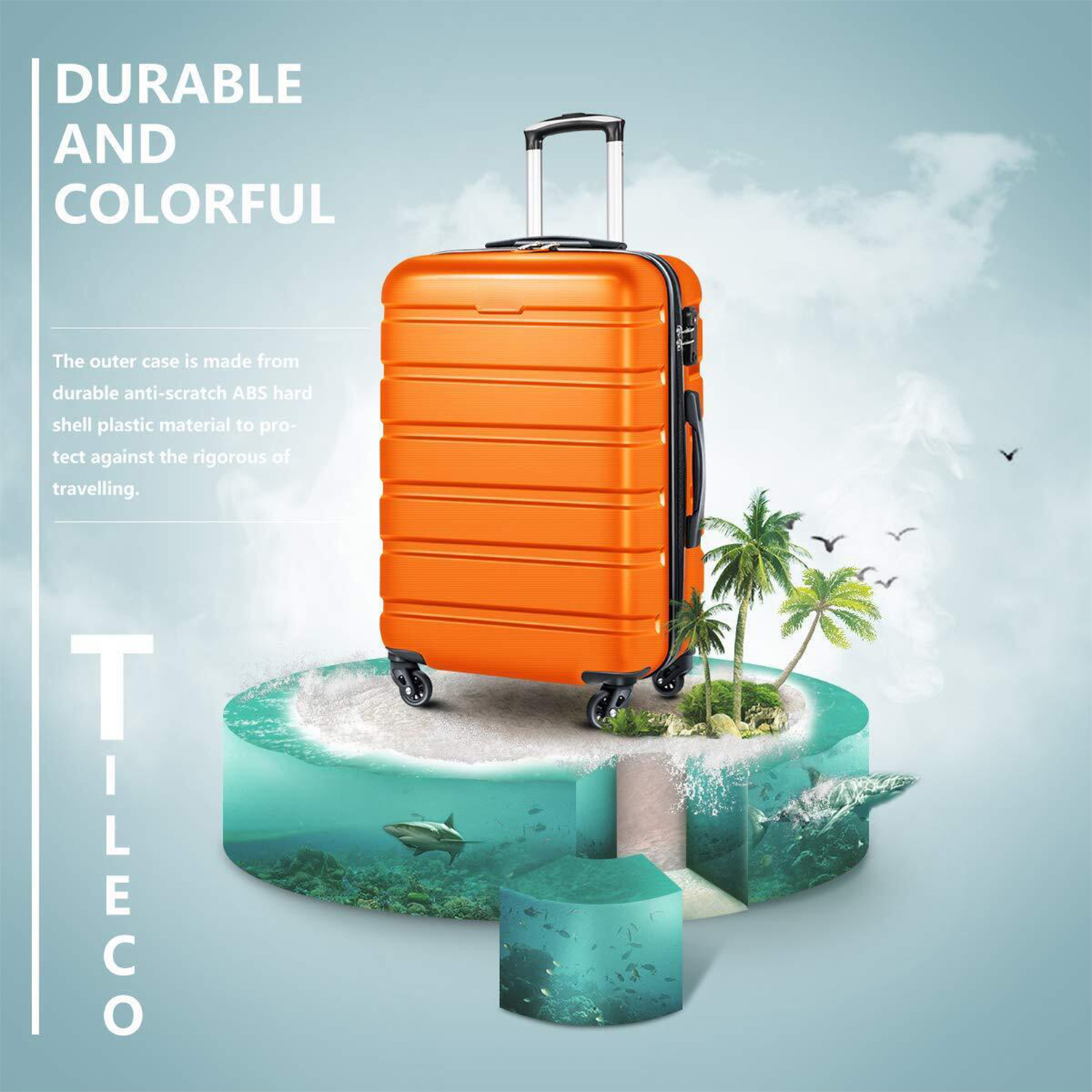 Luggage 3 Piece Set Orange