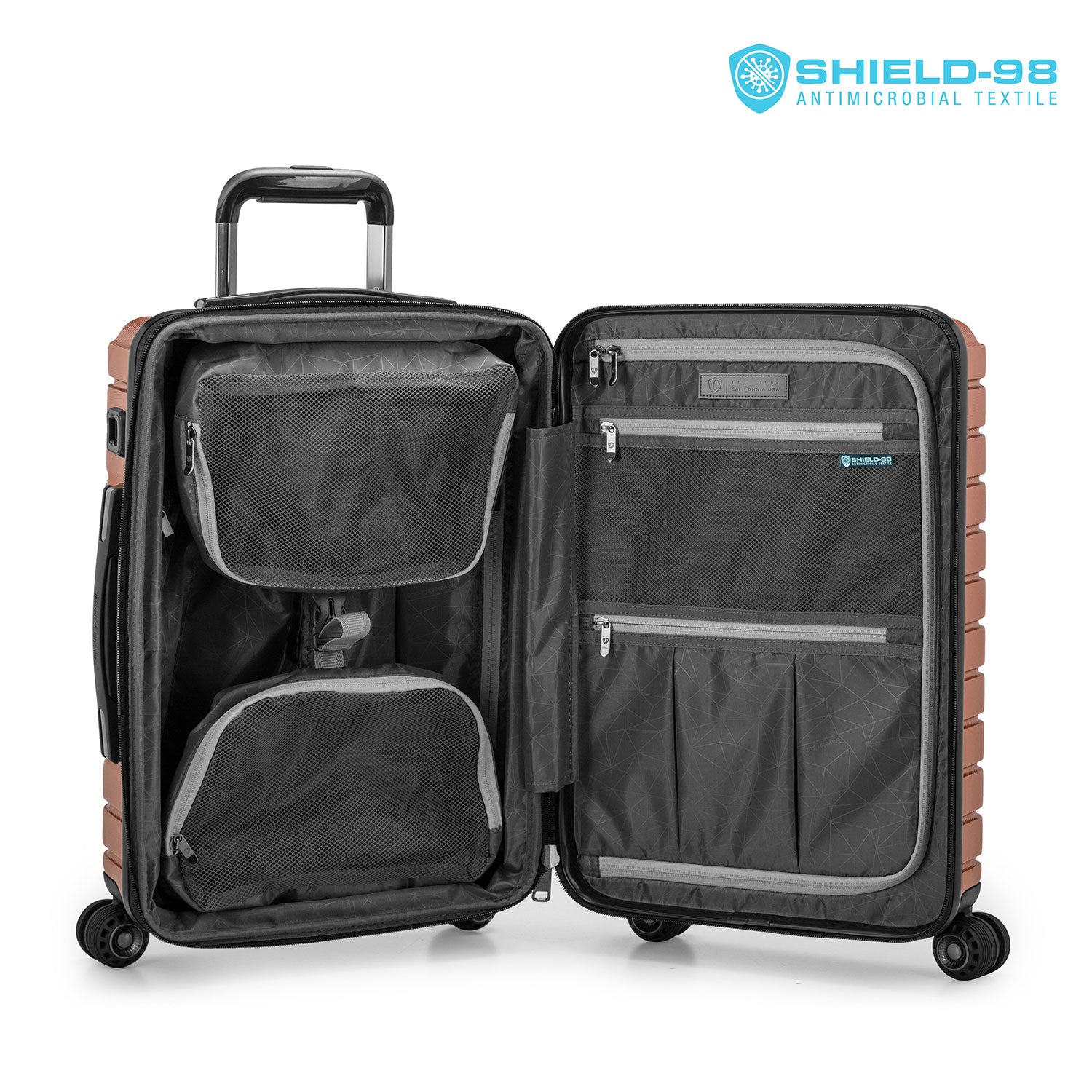 Archer 3 Piece 4 Wheel Spinner Luggage Suitcase Set w/ Built In USB Port in Carry On