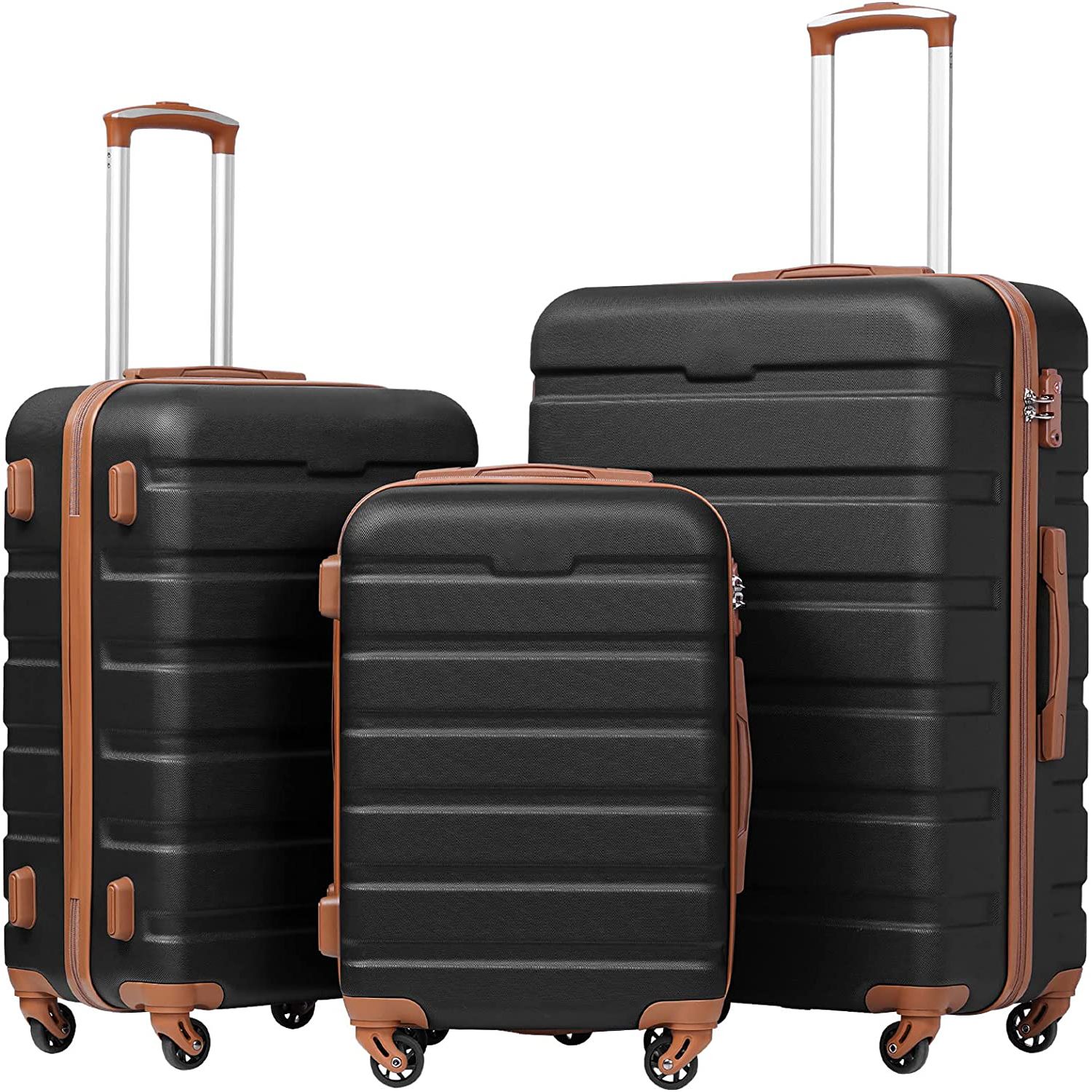 Luggage 3 Piece Set-Apricot Black