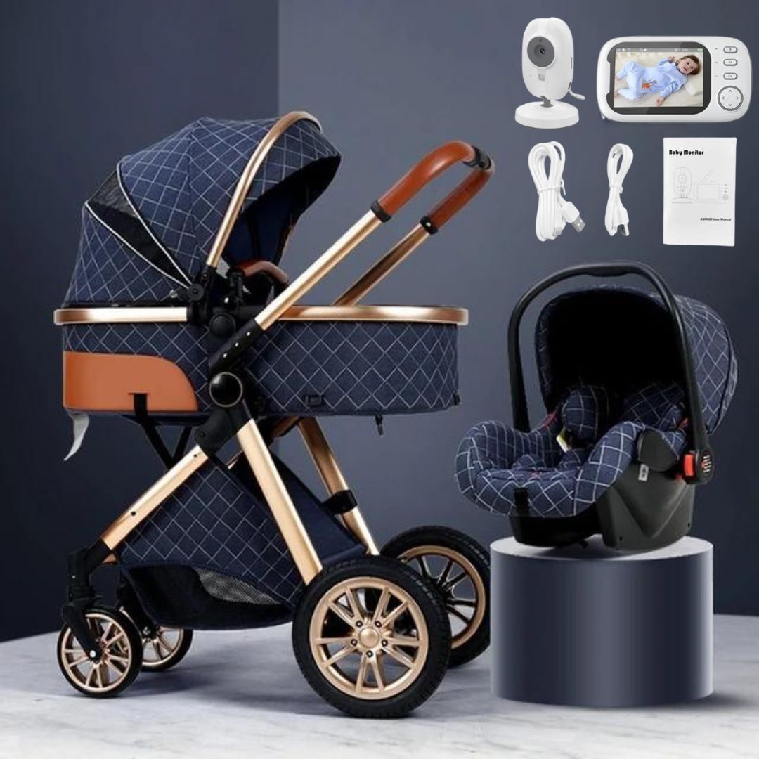 Luxurious 3 in 1 Pushchair Set and Baby Monitor Bundle