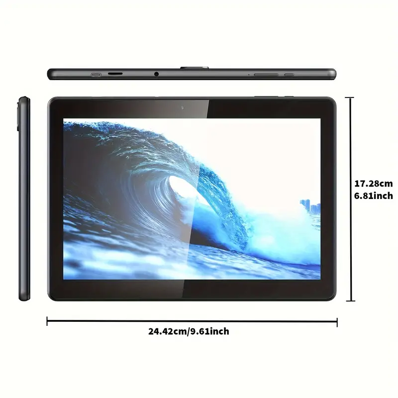 Android tablet with keyboard, 10-inch 2-in-1 tablet, card-slot and WiFi, 8000mAh battery, GMS certified