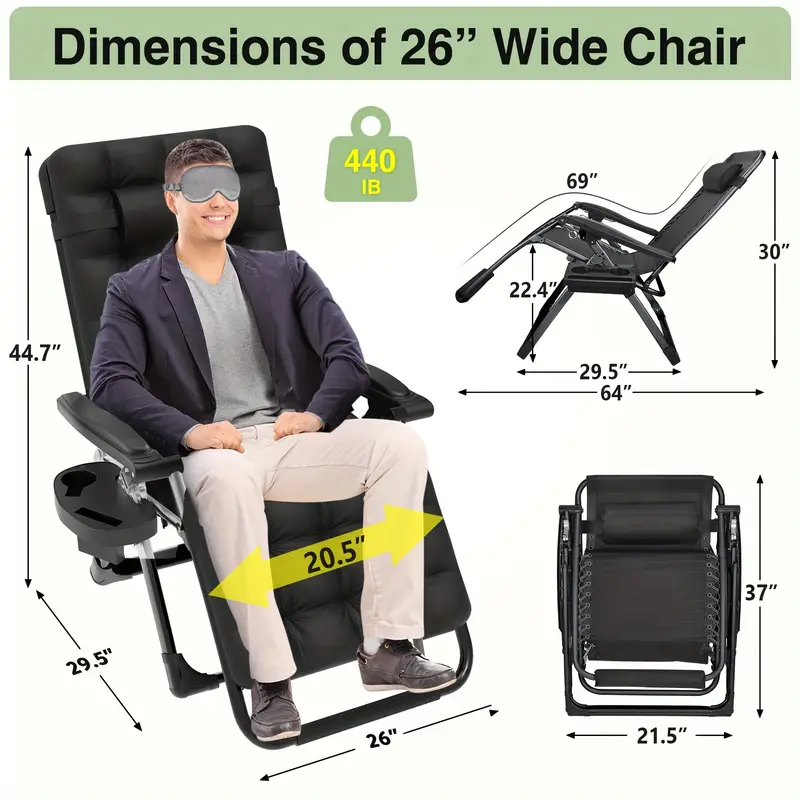 💖【Buy 1 take 1】Zero Gravity Lounger Chair, Folding Camping Chair