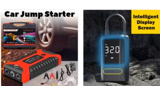 Electric jump starter, power bank and tire inflator combo options available for purchase!