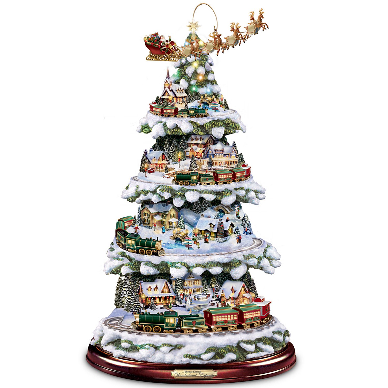 🎄Thomas Kinkade Animated Tabletop Crystal Christmas Tree and Snowman⛄（Buy 1 take 1）