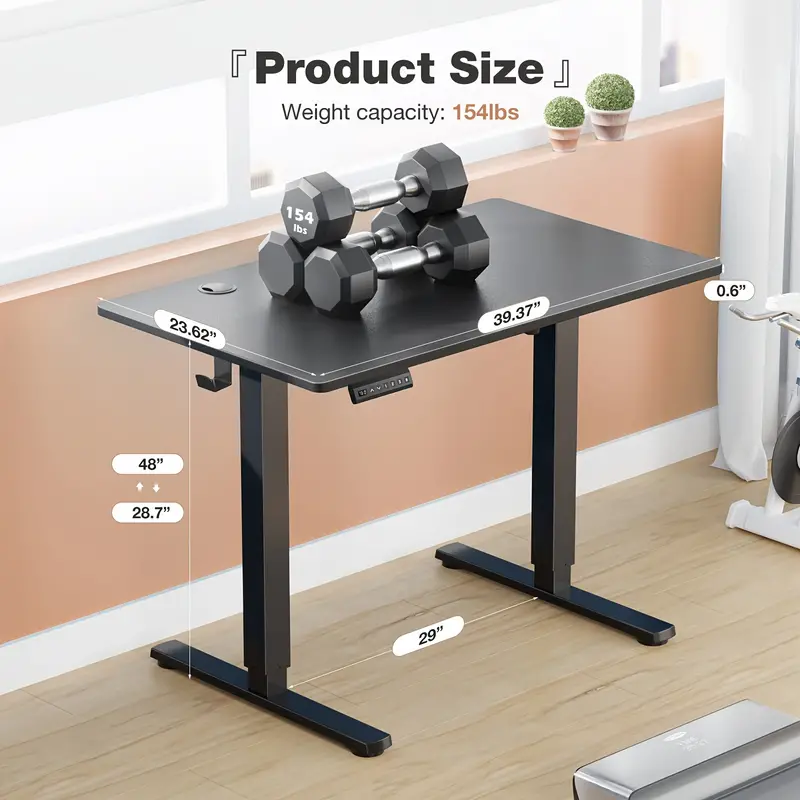 Electric Lift Standing Desk, Adjustable Height Computer Task Desk, Office and Home Rising Desk