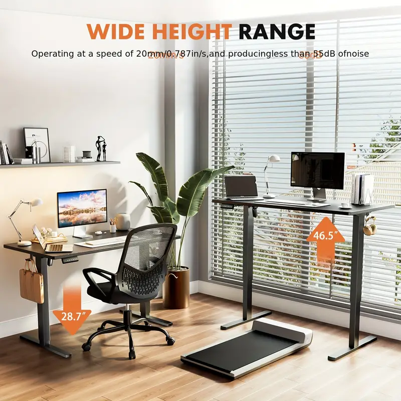 Electric Lift Standing Desk, Adjustable Height Computer Task Desk, Office and Home Rising Desk