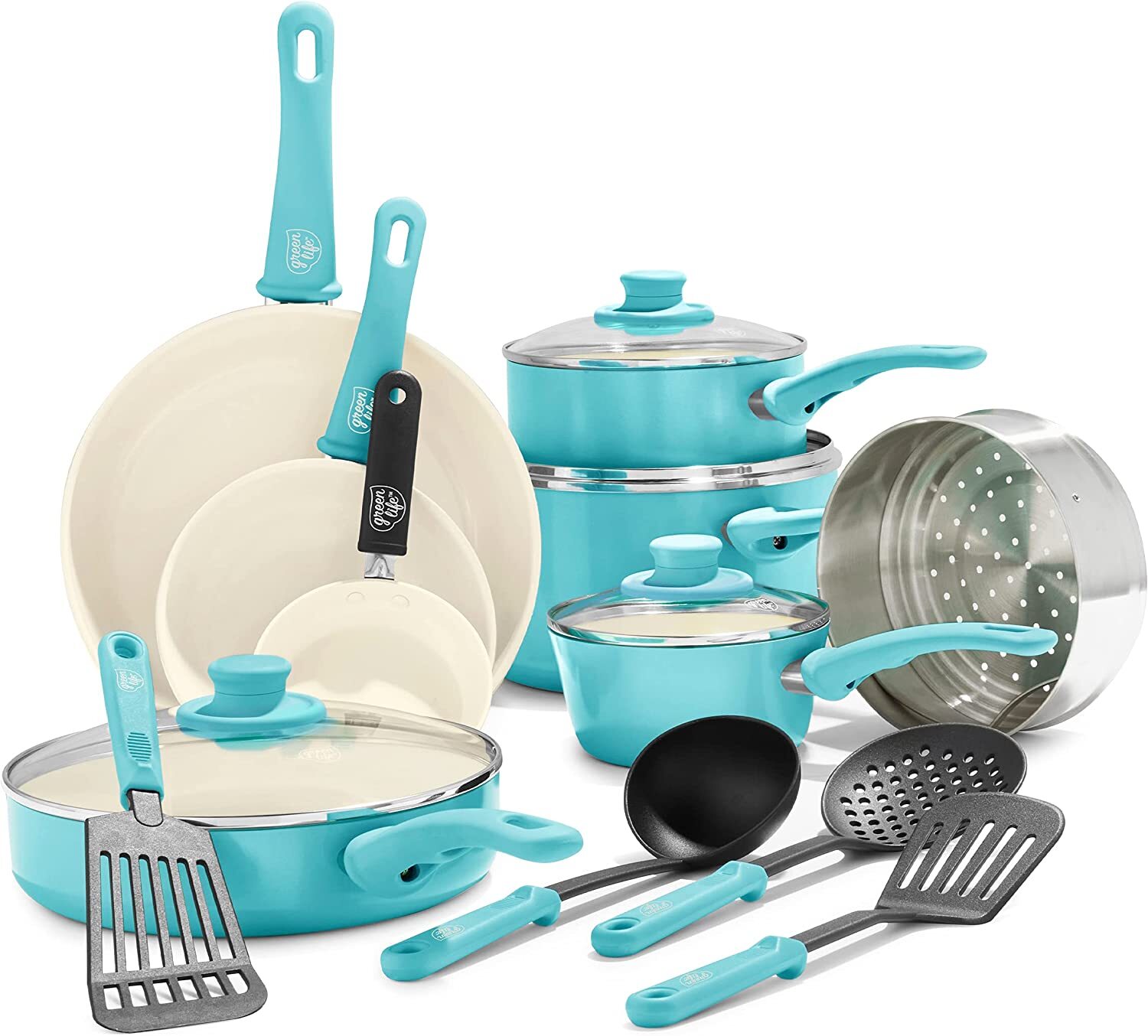 [🔥 LIMITED TIME OFFER TODAY ONLY! ]Ceramic Nonstick Cookware Set-16 Pieces