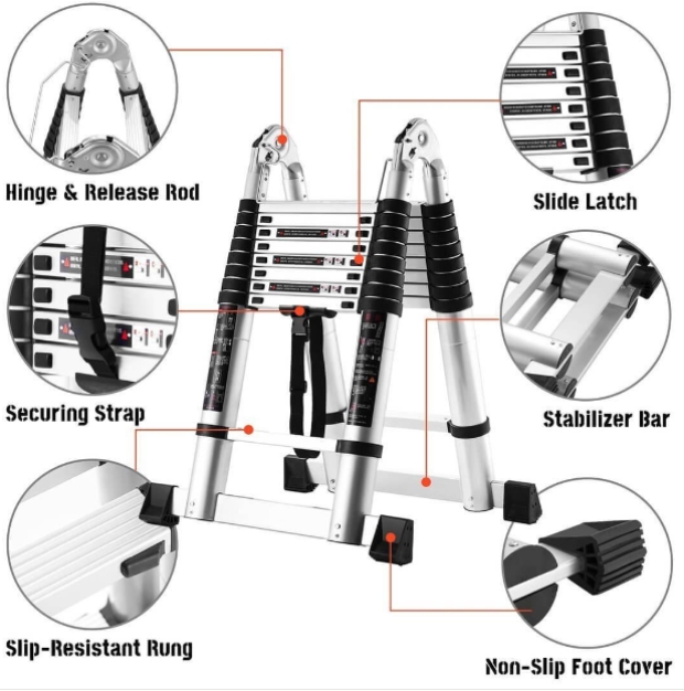 🔥【Buy 1 get 1 free】 6.9 meters. Aluminum telescopic ladder