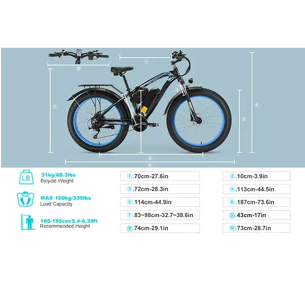 🎉( CLEARANCE SALE ) 🎉✨Wide tire electric bicycle with removable battery 2000W 48V/17.5Ah 35MPH✨