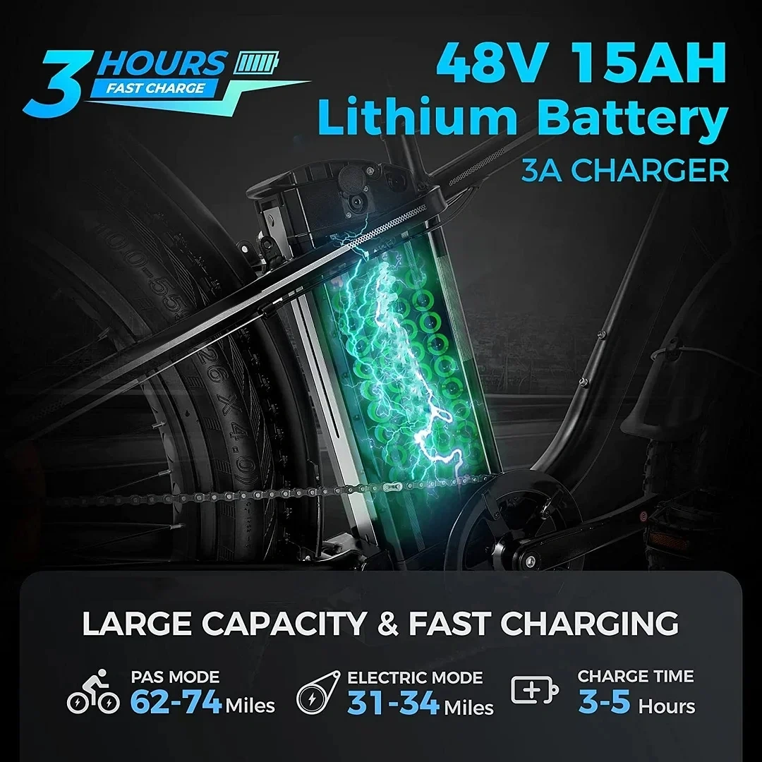 Outdoor electric bike with 48V/15Ah lithium battery 🔥Clearance Warehouse Sale🔥