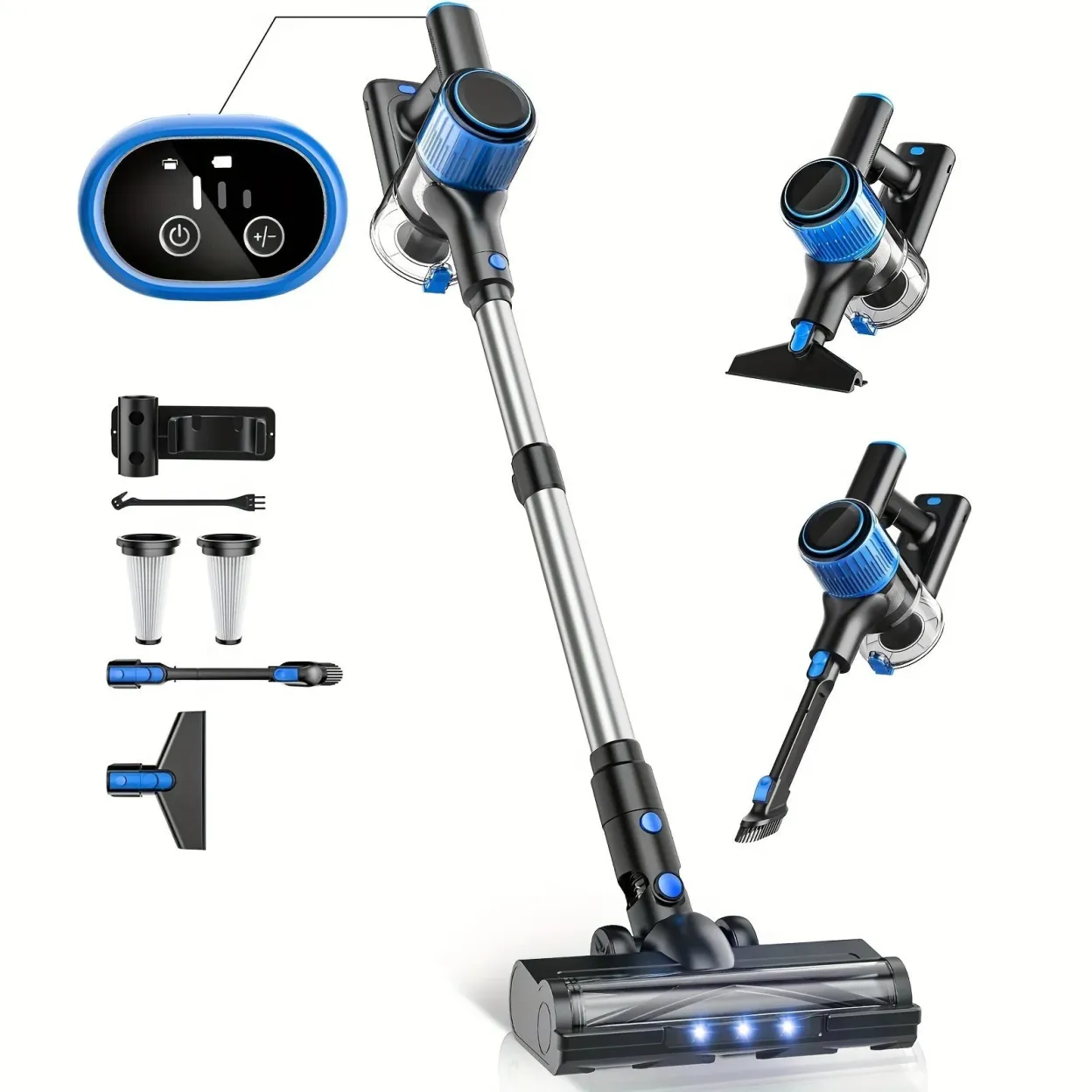 Cordless Vacuum Cleaner. Powerful Suction Stick Vacuum With LED Display. 3 Suction Modes. Anti-Tangle Lightweight Vacuum Cleaner For Home. Hardwood Floor. Carpets. Pet Hair