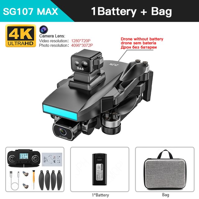 SG107 MAX Drone Professional 4K HD Camera GPS Intelligent Uav 5G WIFI Optical Flow Mode Brushless Motor Mini RC Dron 241g VS L900 Pro SE 1400