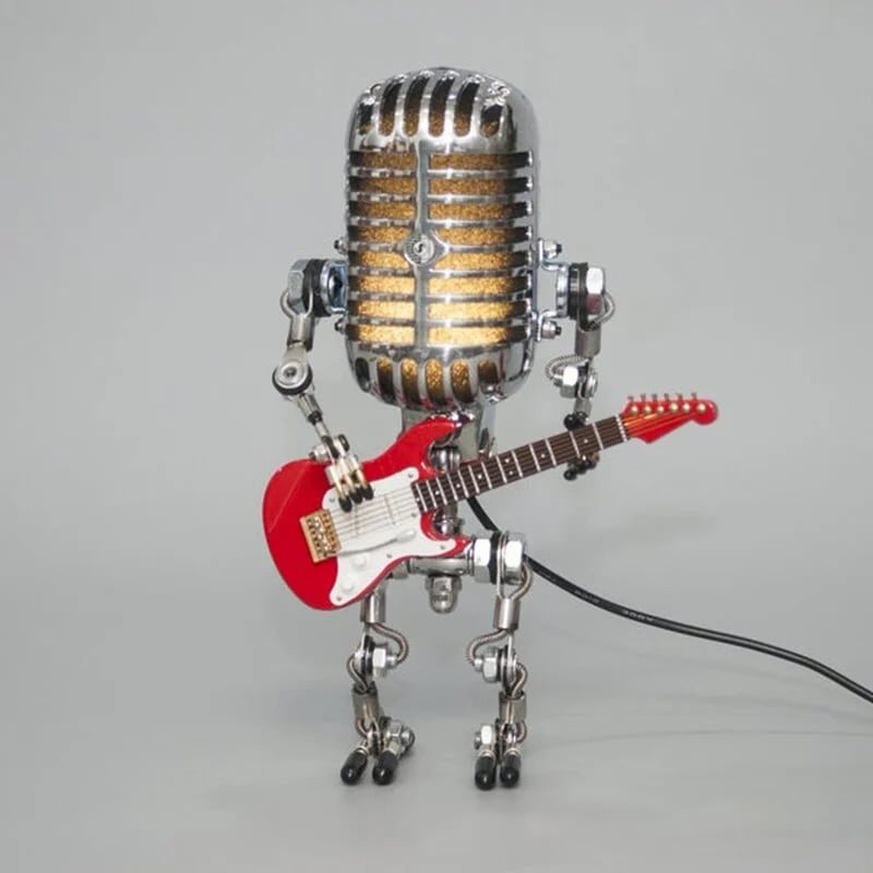 🎁Vintage Metal Microphone Robot Desk Lamp🎸