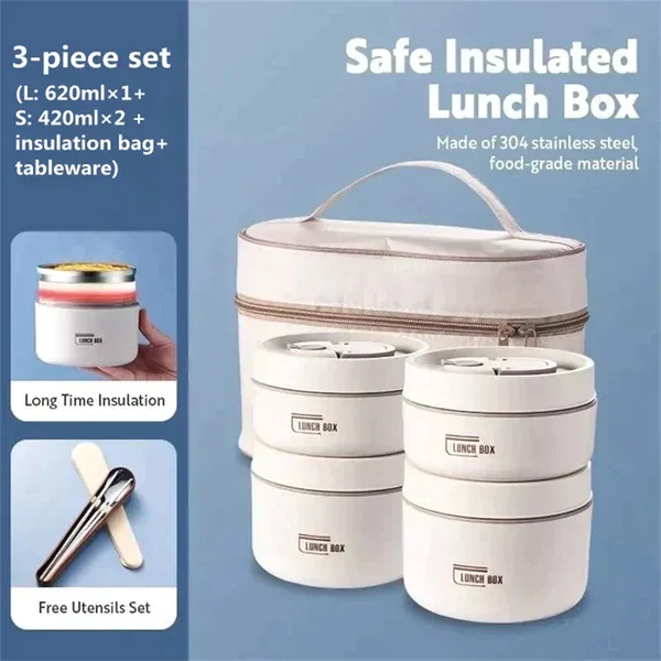 【Buy 1 Get 1 Free】Portable Stainless Steel Insulation Lunch Box