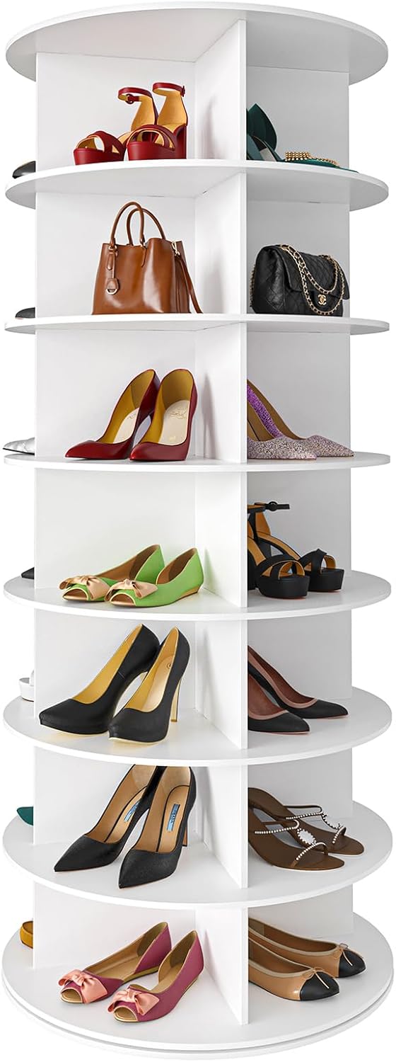 💝Last Day for Clearance✨🔥Buy more, save more🔥7 Tier Rotating Shoe/Bags Rack Tower