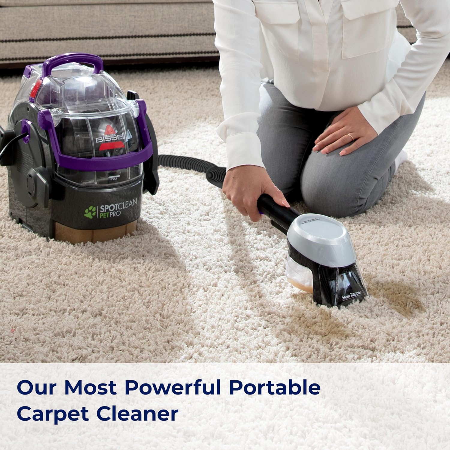 SpotClean Pet Pro Portable Carpet Cleaner, 2458, Grapevine Purple, Black, Large