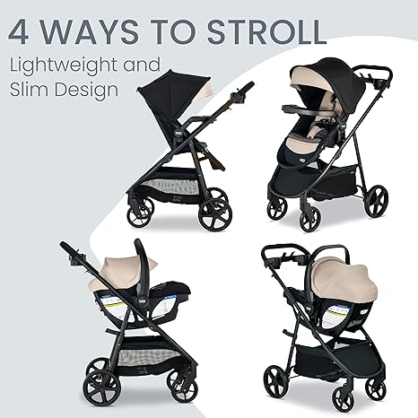 Britax Willow Brook S+ Infant Travel System, Infant Car Seat and Stroller Combination with Alpine Base, ClickTight Technology, SafeWash Insert and Case