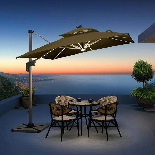 Solar Powered LED Patio Umbrella