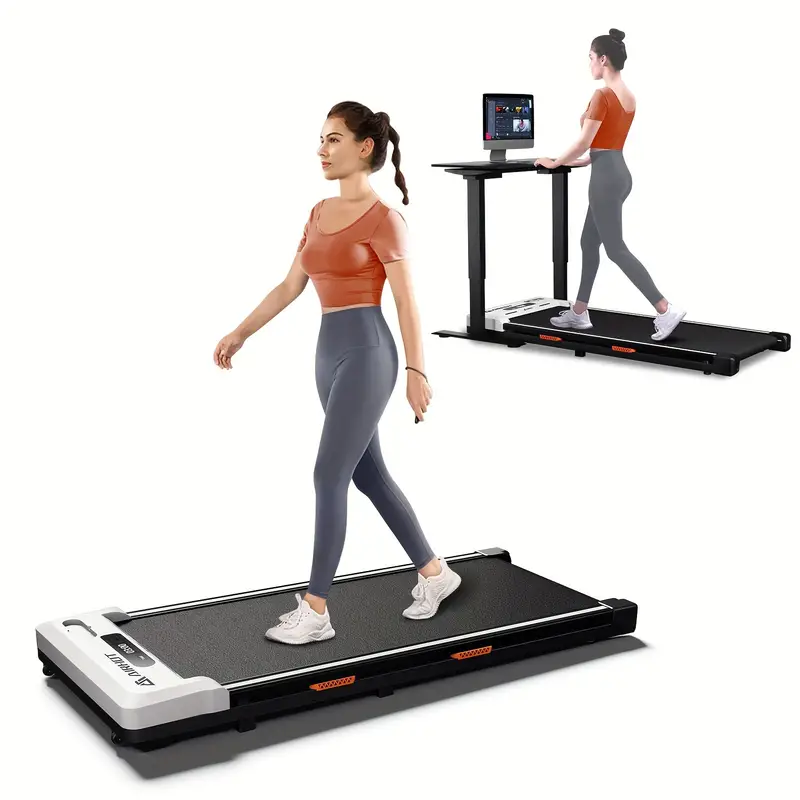 Portable Under Desk Treadmill for Home/Office, Walking Pad 2 in 1 with Remote Control, LED Display, and Low-Noise 2.5HP Motor Ideal for Walking and Jogging